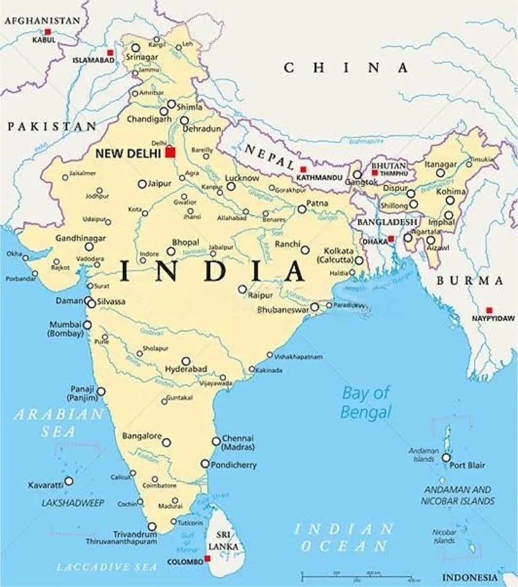 Mapa de la India